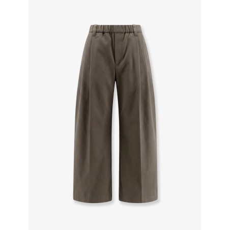 Cotton trousers with elastic and Monili detail