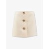 Wool crêpe skirt with Double G button