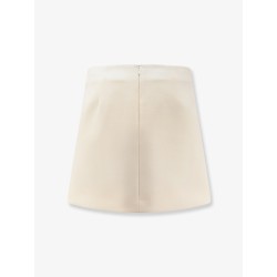 Wool crêpe skirt with Double G button