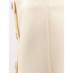 Wool crêpe skirt with Double G button