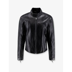 Leather bomber with Web details