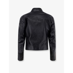 Leather bomber with Web details