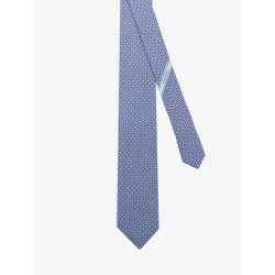 Silk tie with Intreccio print