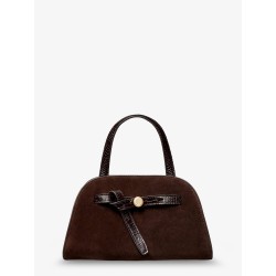 Romy Small suede satchel bag with shoulder strap
