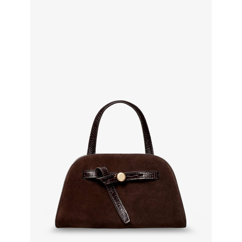Romy Small suede satchel bag with shoulder strap