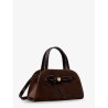 Romy Small suede satchel bag with shoulder strap