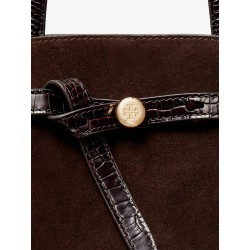 Romy Small suede satchel bag with shoulder strap