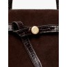 Romy Small suede satchel bag with shoulder strap