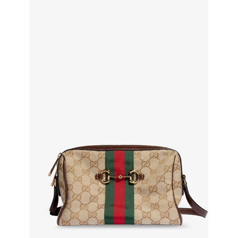 Camera bag GG fabric crossbody bag with metal Horsebit