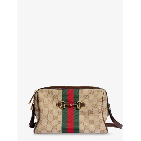 Camera bag GG fabric crossbody bag with metal Horsebit