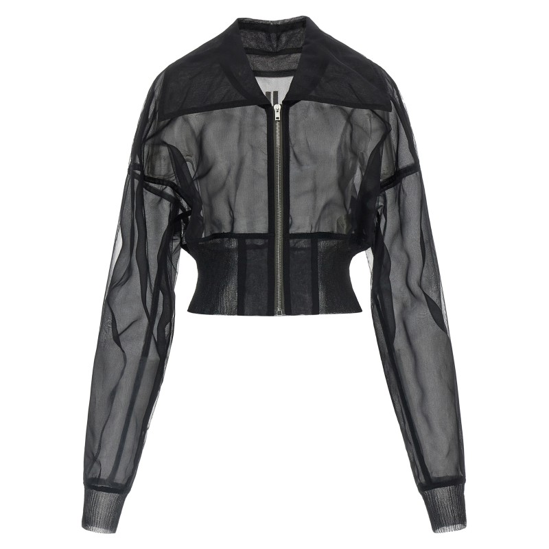 'Dracucollar cropped' bomber jacket