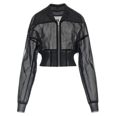 'Dracucollar cropped' bomber jacket