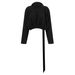 'Cropped Hooded Top' Long Sleeve Sweater