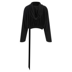 'Cropped Hooded Top' Long Sleeve Sweater