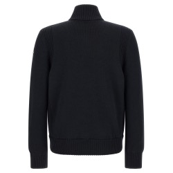 Two-material cardigan