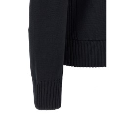 Two-material cardigan