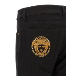 Medusa embroidery jeans
