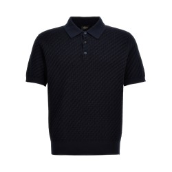 Woven knit polo shirt