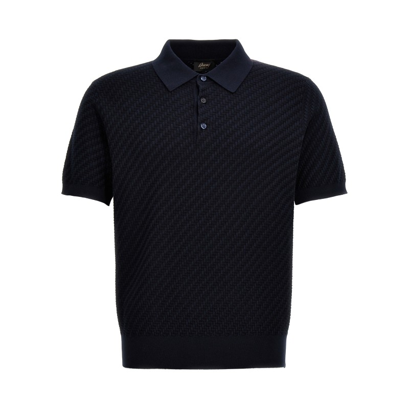 Woven knit polo shirt