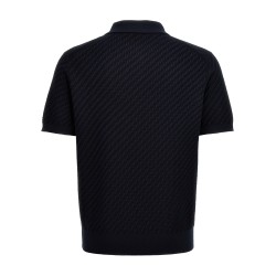 Woven knit polo shirt