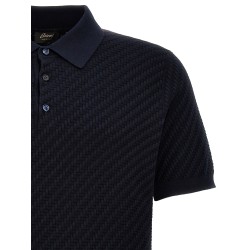 Woven knit polo shirt