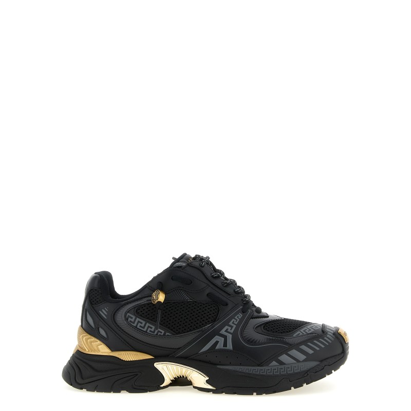 Mesh and leather sneakers