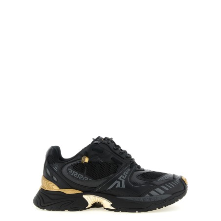 Mesh and leather sneakers