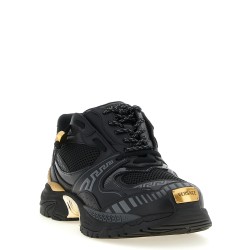 Mesh and leather sneakers