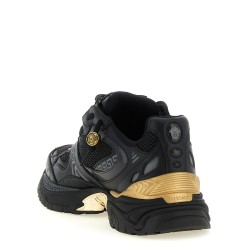 Mesh and leather sneakers