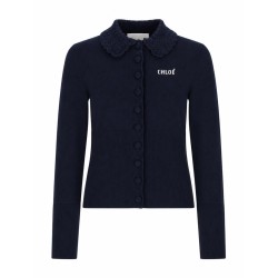 CARDIGAN ADERENTE IN MAGLIA CON LOGO