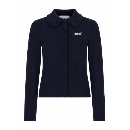 CARDIGAN ADERENTE IN MAGLIA CON LOGO