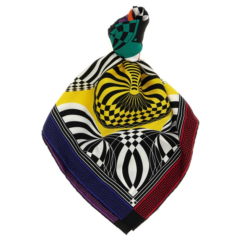 'Theatre' print silk scarf