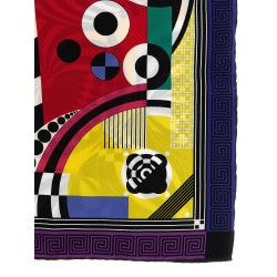 'Theatre' print silk scarf
