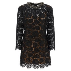 Lace dress with jewel collar