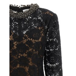 Lace dress with jewel collar
