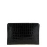Croc print leather clutch bag
