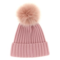 Pompon wool beanie