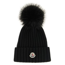 Pompon wool beanie