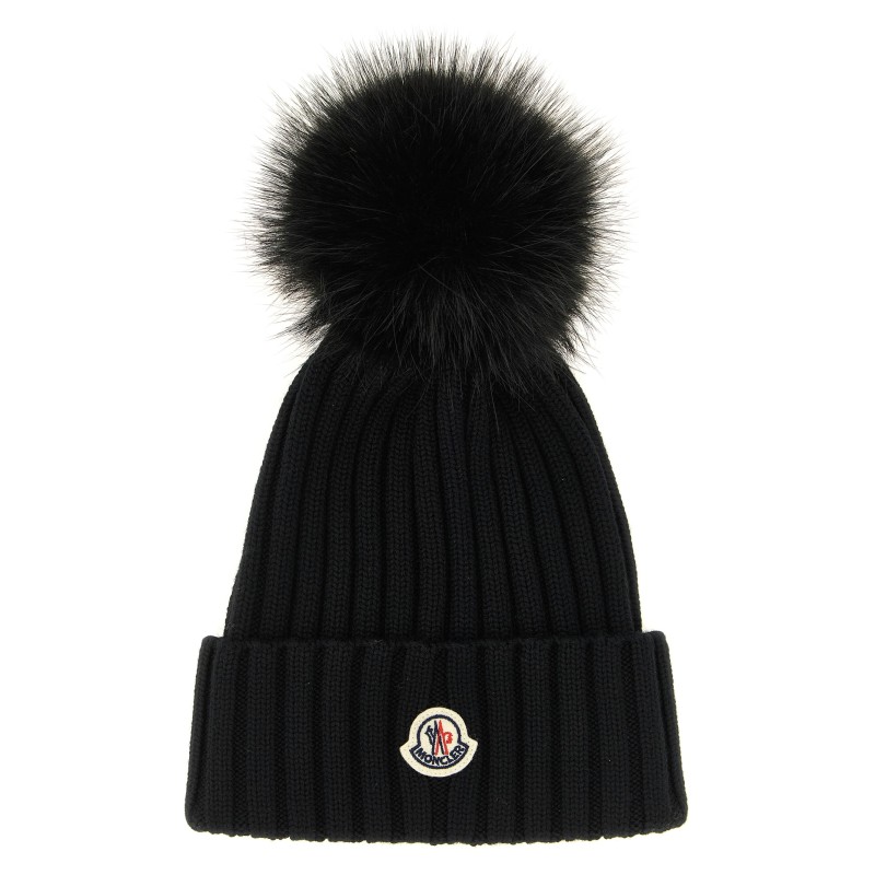 Pompon wool beanie