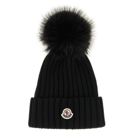 Pompon wool beanie