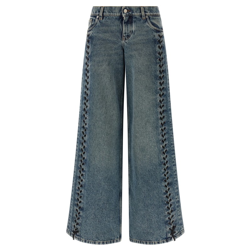 Lace-up jeans