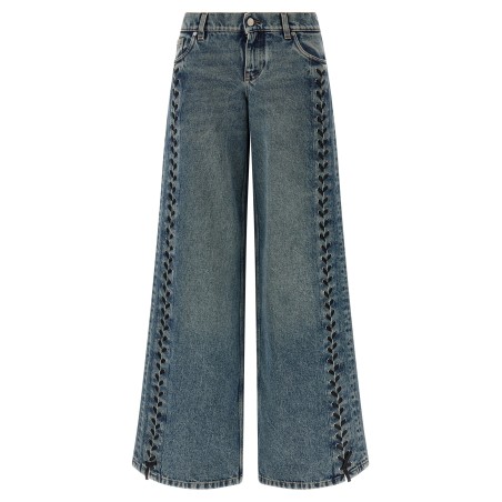 Lace-up jeans