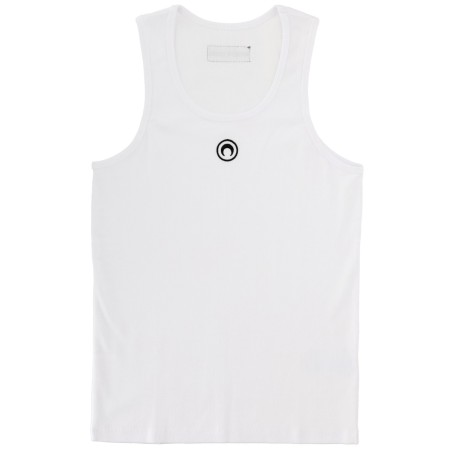 RIBBED TANK TOP WITH MOON LOGO