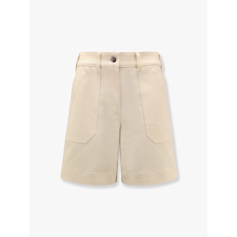 Stretch cotton shorts with maxi logo patch