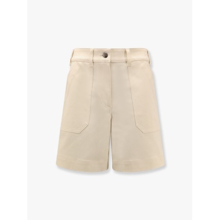 Stretch cotton shorts with maxi logo patch