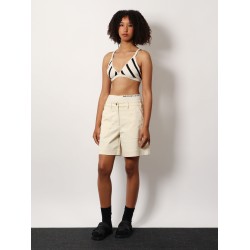 Stretch cotton shorts with maxi logo patch