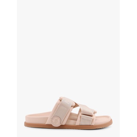 Mon summer leather sandals with nylon details