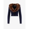 Cardigan with faux fur profile