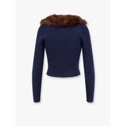 Cardigan with faux fur profile