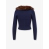 Cardigan with faux fur profile